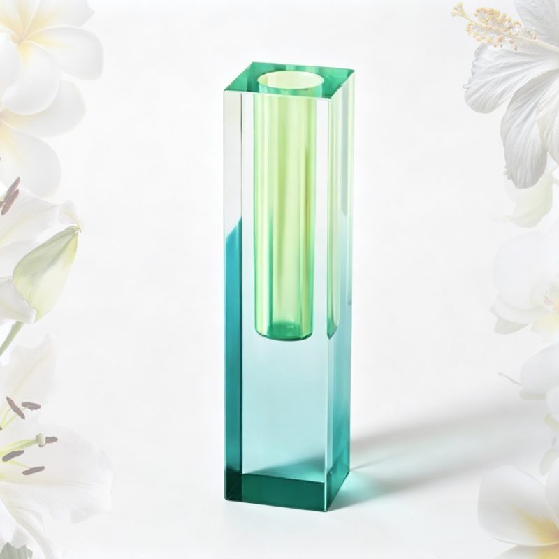Acrylic Vase / Square Acrylic Flower Vessel / Gradient Art Vase / Frosted Acrylic Vase / Custom Acrylic Vase (2/7)