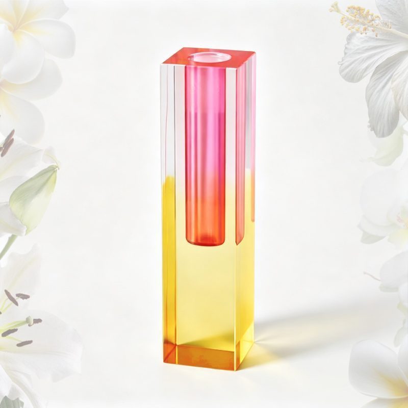 Acrylic Vase / Square Acrylic Flower Vessel / Gradient Art Vase / Frosted Acrylic Vase / Custom Acrylic Vase (3/7)