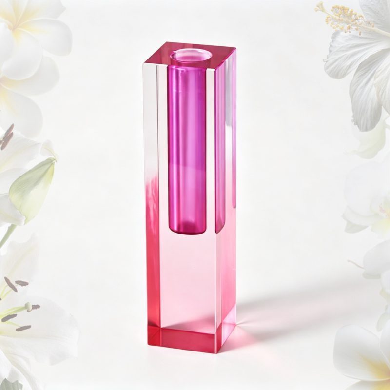 Acrylic Vase / Square Acrylic Flower Vessel / Gradient Art Vase / Frosted Acrylic Vase / Custom Acrylic Vase (4/7)
