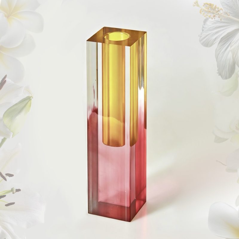 Acrylic Vase / Square Acrylic Flower Vessel / Gradient Art Vase / Frosted Acrylic Vase / Custom Acrylic Vase (5/7)