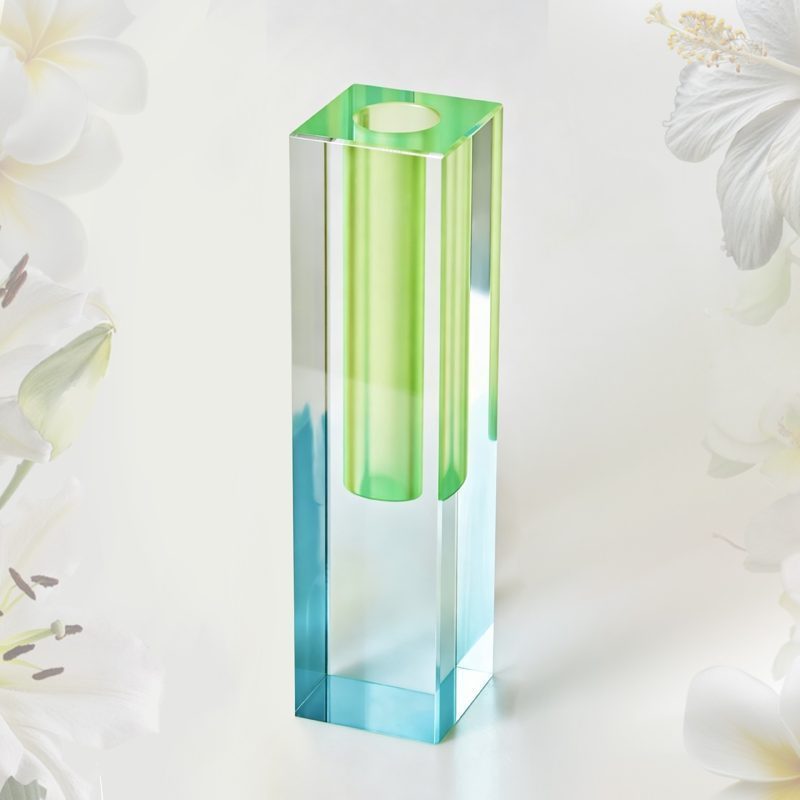 Acrylic Vase / Square Acrylic Flower Vessel / Gradient Art Vase / Frosted Acrylic Vase / Custom Acrylic Vase (6/7)