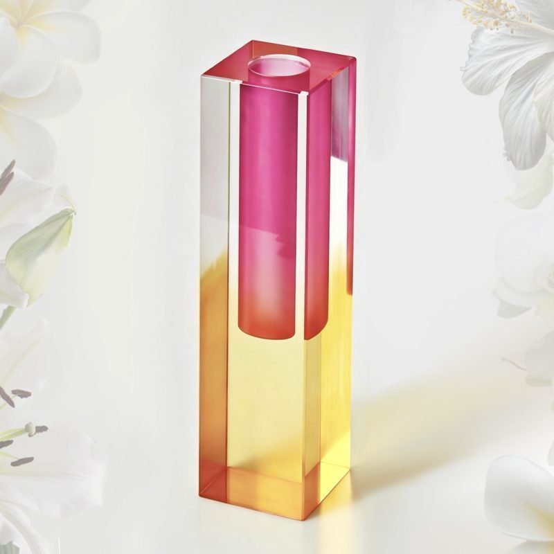 Acrylic Vase / Square Acrylic Flower Vessel / Gradient Art Vase / Frosted Acrylic Vase / Custom Acrylic Vase (7/7)