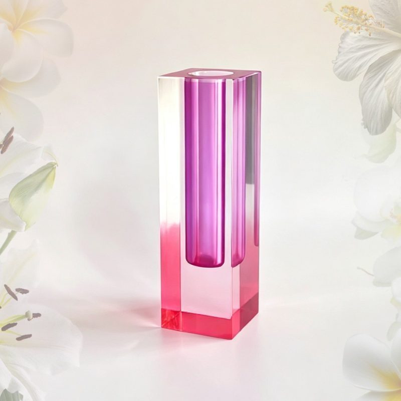 Acrylic Vase / Square Acrylic Flower Vase / Gradient Art Vase / Frosted Acrylic Vase / Custom Acrylic Vase
