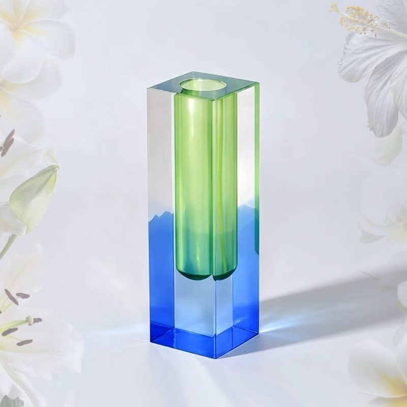 Acrylic Vase / Square Acrylic Flower Vase / Gradient Art Vase / Frosted Acrylic Vase / Custom Acrylic Vase (6/6)